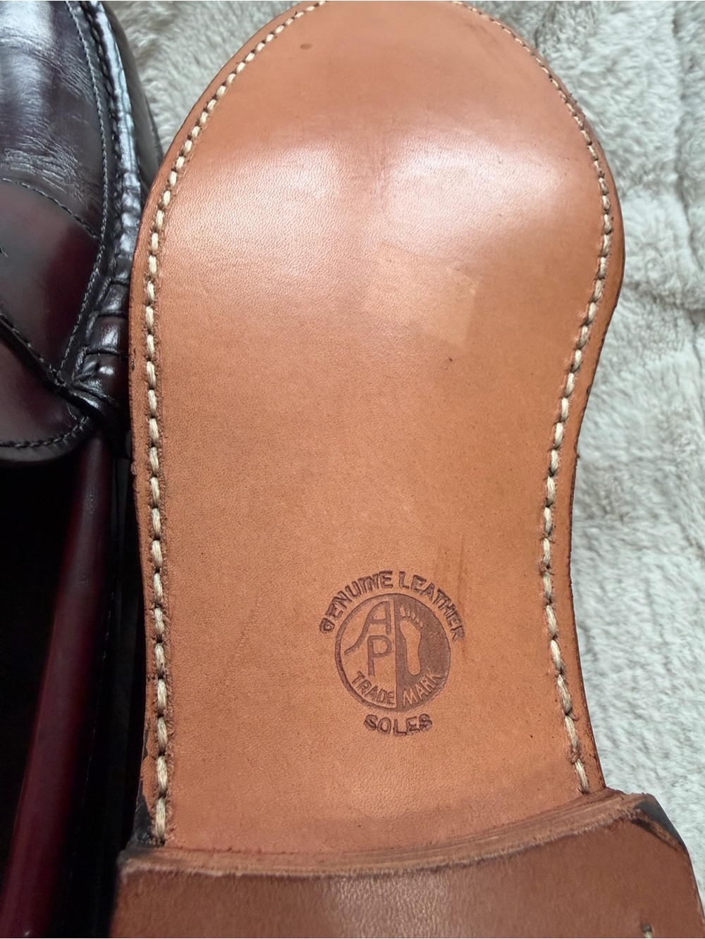 VINTAGE Deadstock 🇺🇸 US Made Rancourt Whippet ET Wright Cordovan Penny Loafer 11 - Picture 9 of 12